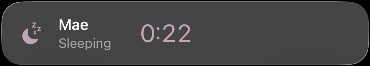 Live Activity showing sleep timer on lock screen